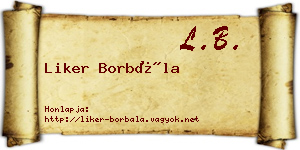 Liker Borbála névjegykártya